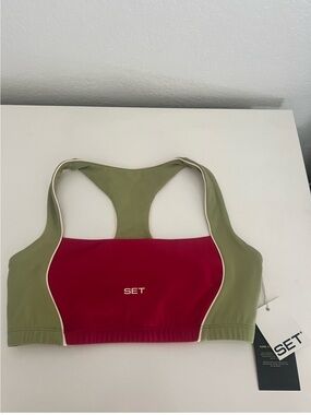 SET Active Breathe Pipe contour bra hibiscus size small NWT